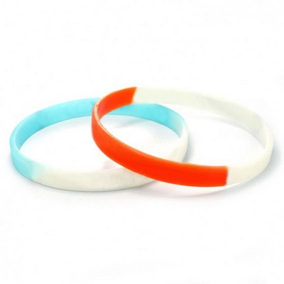 Thin Segmented Screen Print Silicone Wristband