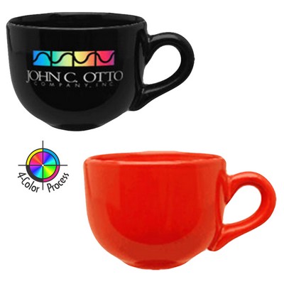 14oz Vitrified Red Latte Bowl Mug - 4 Color Process