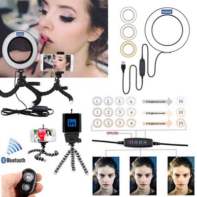 Kidder Ring Light + Tripod + Bluetooth Remote Shutter