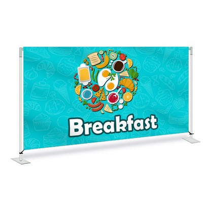 Breakfast Pre Printed Fabric Barrier 60" x 36" x 13.5 - Blue