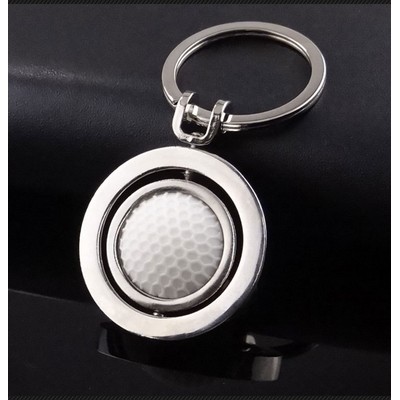 Golf Ball Design Spinning Metal Key Chains