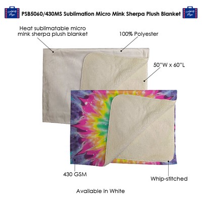 Sublimation Micro Mink Sherpa Plush Blanket