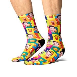 Mid Calf sublimated full color Socks, 200 needle