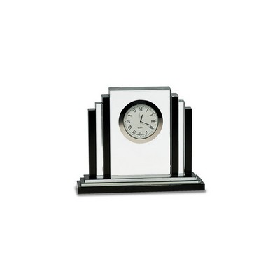 6" Crystal Clock with Black Trim