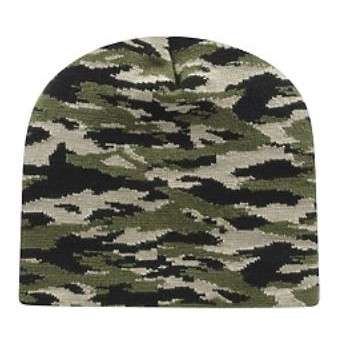 Cap America® USA Made Vintage Tiger Camo Beanie w/9" Knit