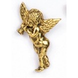 Cherub Blowing Horn Stock Casting Lapel Pin