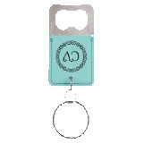 Rectangle Teal Leatherette Bottle Opener Keychain