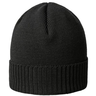 Canada-made Merino Ribbed Cuff Beanie - Black - Adult O/S