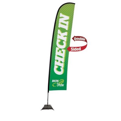 17' Streamline Blade Sail Sign, 2-Sided, Scissor Base