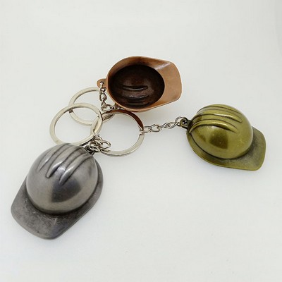 Metal Hard Hat Keychain