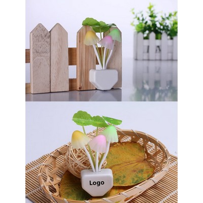 Sensor Led Night Light Color Changing Plug-in LED Mushroom Dream Bed Wall Lamp