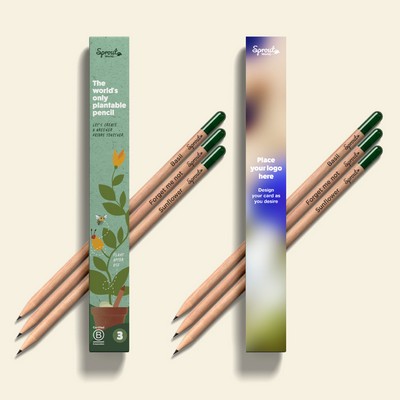 SproutWorld Custom Engraved Plantable Pencils in Custom 3 Piece Box