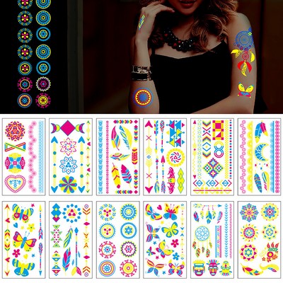 Fluorescent Tattoos Sticker