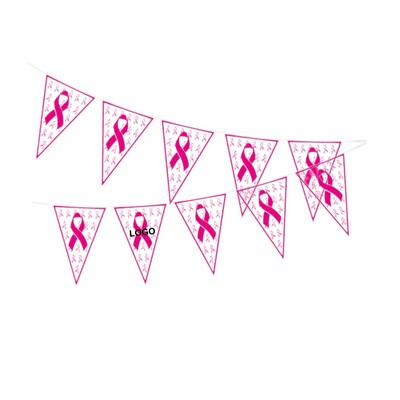 Pink Ribbon String Flag