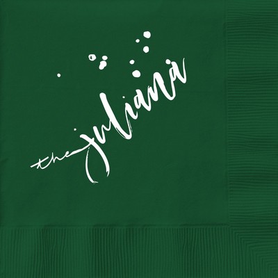 Hunter Green Cocktail 3-Ply Beverage Napkins - 1-Color Screen Print