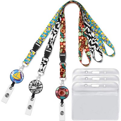 Custom Lanyard With Id Badge Reel Combo