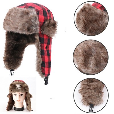 Unisex Adult Plaid Winter Trooper Hat