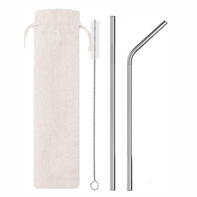 Stainless Steel Straw Set(White Bag)