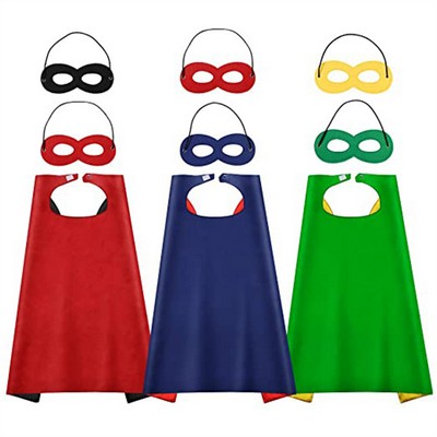 Kids Superhero Cape Mask Set