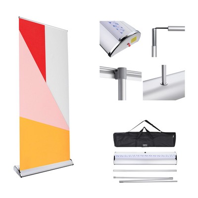 Retractable Upgraded Banner Stand with 33" x 79" Custom Printed