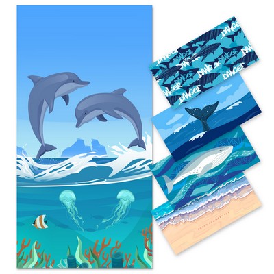 Polyester Full Color Beach Towel 32" W x 70" H