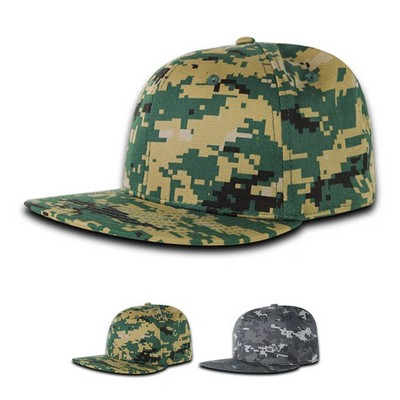 Decky Digital Camo Retro Fitted Cap w/Flat Bill