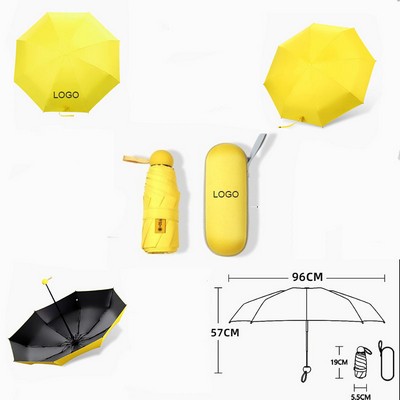 Mini Folding Compact Umbrella With Case