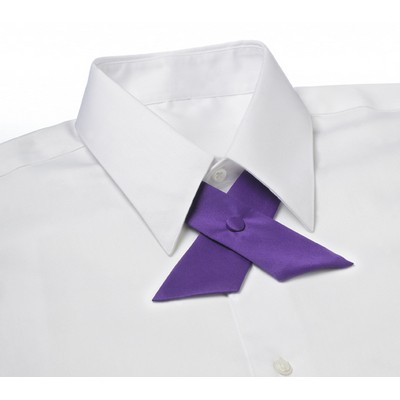 Purple Polyester Satin Crossover Tie