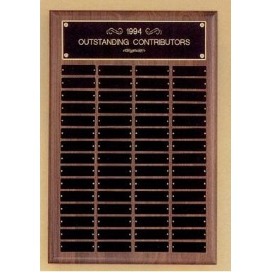 Perpetual Series Walnut Plaque w/ 60 Individual Plates (16"x24")