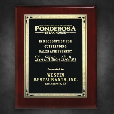 Aberdeen Rosewood Plaque 9" x 12" with Lasered Plate