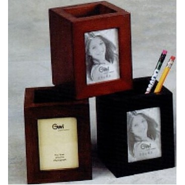 Rosewood Finish Wood Pencil Holder