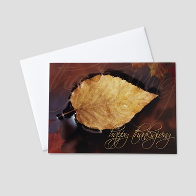 Floating Leaf Thanksgiving Greeting Card