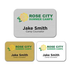 2" x 3" Aluminum Name Badge w/Full Color Imprint & Personalization