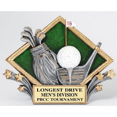 Resin Diamond Plate Stand or Hang Sculpture Award (Golf)