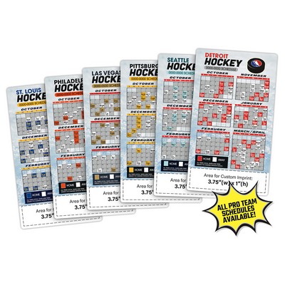 Magnet Sport Schedules - 4x7 Hockey Round Corners - 25 mil.