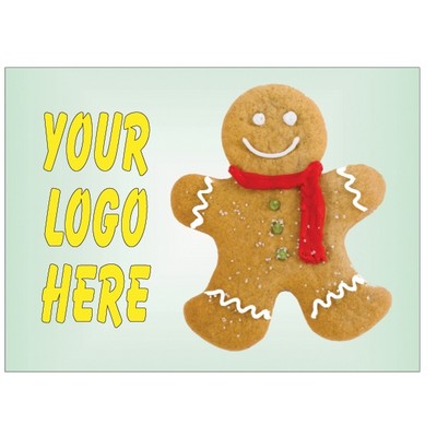 Gingerbread Man Rectangle Badge w/ Bar Pin (2.5"x3.5")