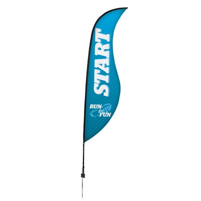 13' Premium Sabre Sail Sign Flag, 1-Sided, Ground Spike