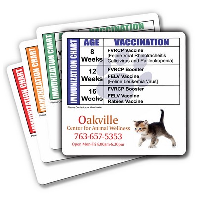 Health & Safety Laminated Cat Immunization Schedule Magnet