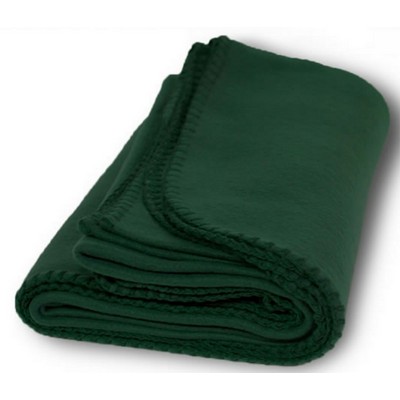 Fleece Blanket 50" X 60"- (Imprinted) - Dark Green/Forest