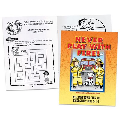 Never Play With Fire! Educational Activities Book - Personalized