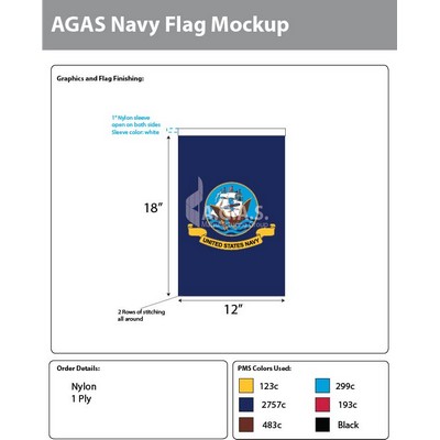 Navy Garden Flags 18x12 inch