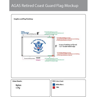 Coast Guard Retired Flags 5x8 foot