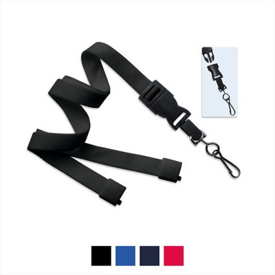 5/8" Polyester Lanyard with Breakaway and Quick Release (Swivel Hook)