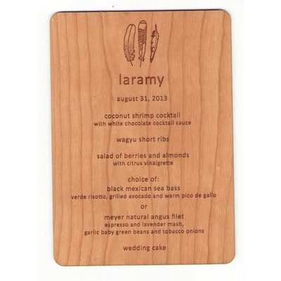 5" x 7" - Solid Hardwood Menus