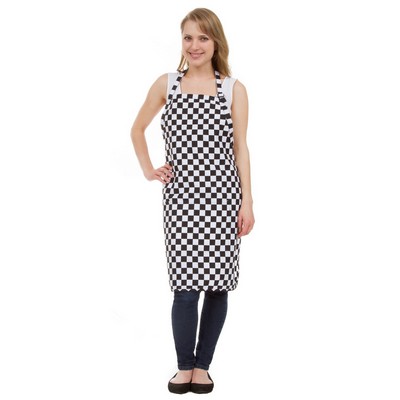 Classic Shepherd's Check Kitchen Apron, Chef Apron, Restaurant Apron, Full Length