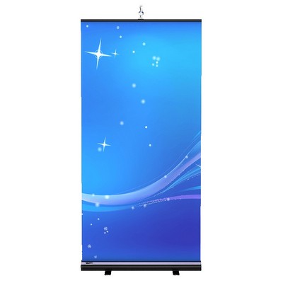 BannerStand 1 - Silver Banner Stand w/Single Sided Graphic & Hardware (39.4"x80")