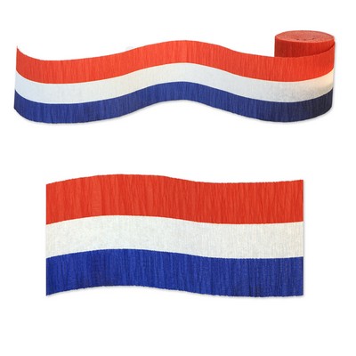 Flame Resistant Patriotic Striped Crepe Streamer