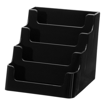 4 Tier Black Card Holder (3 1/2"x2"x3/4" Inserts)