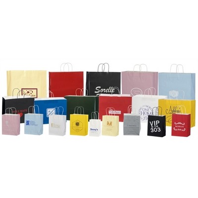 High Gloss Paper Shopping Bags, Tints, Hot Stamped - Queen 16" x 6" x 19¼"