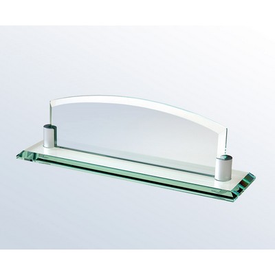 Jade Glass Name Plate with Aluminum Holder, Large (3-7/8"x13")